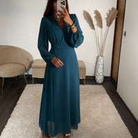 ROBE LONGUE BLEU MAUD - La Petite Somptueuse