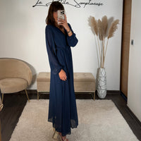 ROBE LONGUE BLEUE ELODIE - La Petite Somptueuse