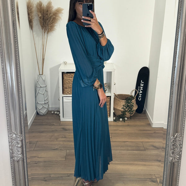 ROBE LONGUE BLEUE EMMA - La Petite Somptueuse