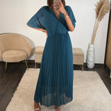 ROBE LONGUE BLEUE JULIA - La Petite Somptueuse