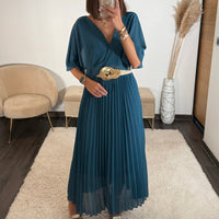 ROBE LONGUE BLEUE JULIA - La Petite Somptueuse