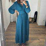 ROBE LONGUE BLEUE KARENA - La Petite Somptueuse