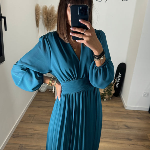 ROBE LONGUE BLEUE KARENA - La Petite Somptueuse