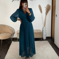 ROBE LONGUE BLEUE KARENA - La Petite Somptueuse