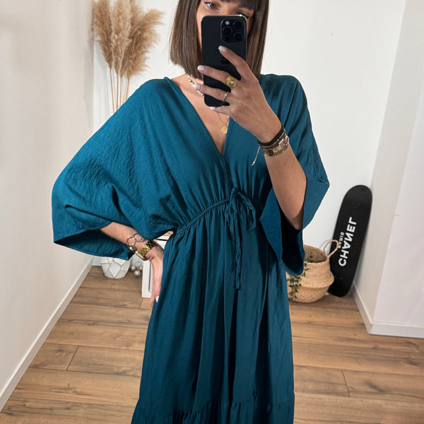 ROBE LONGUE BLEUE SONIA - La Petite Somptueuse