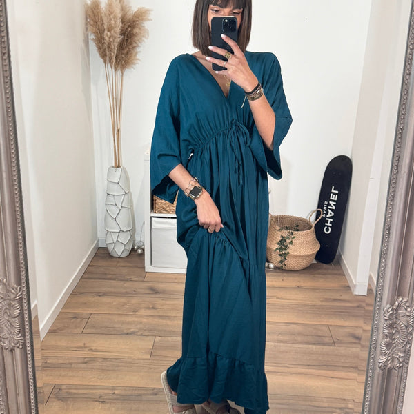 ROBE LONGUE BLEUE SONIA - La Petite Somptueuse