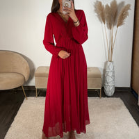 ROBE LONGUE BORDEAUX ELODIE - La Petite Somptueuse