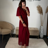 ROBE LONGUE BORDEAUX KARENE - La Petite Somptueuse