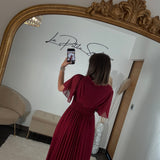 ROBE LONGUE BORDEAUX KARENE - La Petite Somptueuse