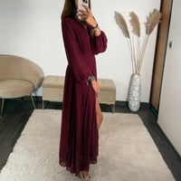 ROBE LONGUE BORDEAUX MAUDE - La Petite Somptueuse