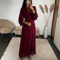 ROBE LONGUE BORDEAUX MAUDE - La Petite Somptueuse