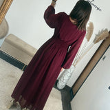 ROBE LONGUE BORDEAUX MAUDE - La Petite Somptueuse