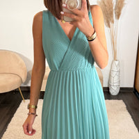 ROBE LONGUE CELADON AMBRE - La Petite Somptueuse