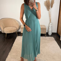 ROBE LONGUE CELADON AMBRE - La Petite Somptueuse