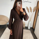 ROBE LONGUE CHOCO MAUD - La Petite Somptueuse