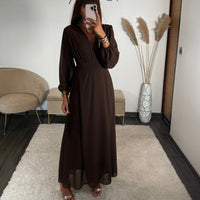 ROBE LONGUE CHOCO MAUD - La Petite Somptueuse