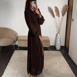 ROBE LONGUE CHOCO MAUD - La Petite Somptueuse
