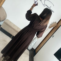 ROBE LONGUE CHOCO MAUD - La Petite Somptueuse