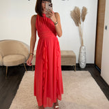 ROBE LONGUE CORAIL JEANNE - La Petite Somptueuse