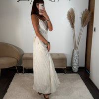 ROBE LONGUE ECRUE NOURA - La Petite Somptueuse