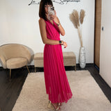 ROBE LONGUE FUCHSIA AMBRE - La Petite Somptueuse