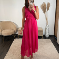 ROBE LONGUE FUCHSIA AMBRE - La Petite Somptueuse