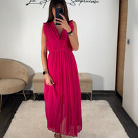 ROBE LONGUE FUCHSIA GABRIELLE - La Petite Somptueuse