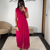 ROBE LONGUE FUCHSIA GABRIELLE - La Petite Somptueuse