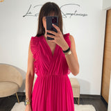 ROBE LONGUE FUCHSIA GABRIELLE - La Petite Somptueuse