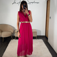 ROBE LONGUE FUCHSIA GABRIELLE - La Petite Somptueuse