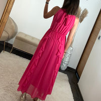 ROBE LONGUE FUCHSIA JEANNE - La Petite Somptueuse