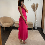 ROBE LONGUE FUCHSIA JEANNE - La Petite Somptueuse
