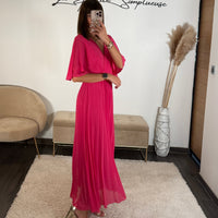 ROBE LONGUE FUCHSIA JULIA - La Petite Somptueuse