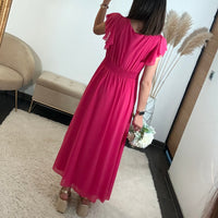 ROBE LONGUE FUCHSIA OLIVIA - La Petite Somptueuse