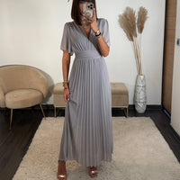 ROBE LONGUE GRISE KARENE - La Petite Somptueuse