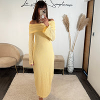 ROBE LONGUE JAUNE ALBA - La Petite Somptueuse