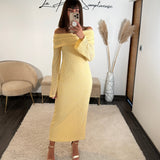 ROBE LONGUE JAUNE ALBA - La Petite Somptueuse