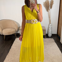 ROBE LONGUE JAUNE AMBRE - La Petite Somptueuse