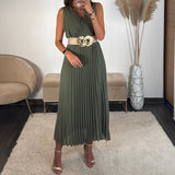 ROBE LONGUE KAKI AMBRE - La Petite Somptueuse