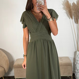 ROBE LONGUE KAKI CHARLIE - La Petite Somptueuse