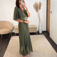 ROBE LONGUE KAKI JULIA - La Petite Somptueuse