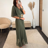 ROBE LONGUE KAKI JULIA - La Petite Somptueuse