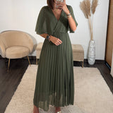 ROBE LONGUE KAKI JULIA - La Petite Somptueuse
