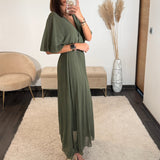 ROBE LONGUE KAKI JULIA - La Petite Somptueuse