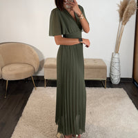 ROBE LONGUE KAKI KARENE - La Petite Somptueuse