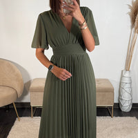 ROBE LONGUE KAKI KARENE - La Petite Somptueuse