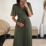 ROBE LONGUE KAKI KARENE - La Petite Somptueuse