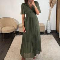 ROBE LONGUE KAKI KARENE - La Petite Somptueuse