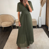 ROBE LONGUE KAKI KARENE - La Petite Somptueuse