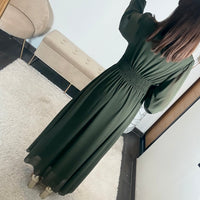 ROBE LONGUE KAKI MAUDE - La Petite Somptueuse